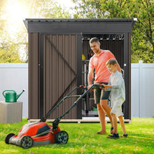 Load image into Gallery viewer, Outdoor Storage Shed Brown Heavy Duty Metal Tool Shed
