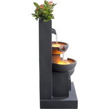 Load image into Gallery viewer, Teamson 3-Tier Cascading Outdoor Water Fountain with Planter
