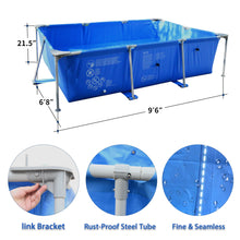 Load image into Gallery viewer, [Flash Sale]9.6x6.8x1.8FT Metal Frame Rectangular Swimming Pool Portable Above Ground Easy Set Pool Family Blue[US-Stock]
