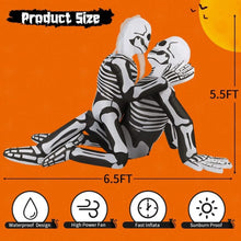 Load image into Gallery viewer, 6.5 FT Long Halloween Inflatables Skeleton Outdoor Cuddling Couple Lovers with Built-in LEDs for Garden
