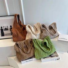 Load image into Gallery viewer, Wool Knitted Shoulder Shopping Bag for Women Vintage Crochet Bag
