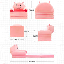 Load image into Gallery viewer, Foldable Kid Sofa Backrest Armchair Cover Plush Cute Cartoon
