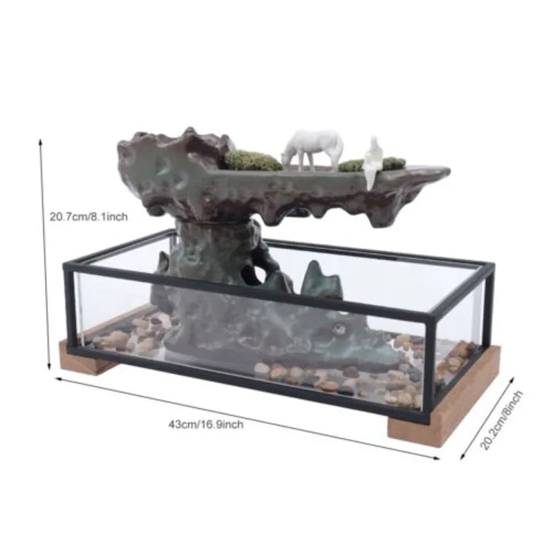 Desktop Fountain With Fish Tank Bedroom Decoration