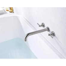 Load image into Gallery viewer, Bathroom Supplies Tub Faucet Brushed Nickel High Flow Bathtub Faucet Two Handles Solid Brass Long Spout Reach Accessories
