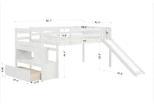 Load image into Gallery viewer, Twin Low Loft Bed with Stairs and Slide - Premium Quality Children’s Bed
