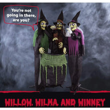 Load image into Gallery viewer, Life-Size Scary Talking 3 Witches with Cauldron Halloween Animatronic, Battery Operated
