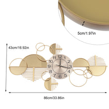Load image into Gallery viewer, Large Golden Modern Minimalist Metal Wall Clock Silent
