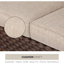 Load image into Gallery viewer, Outdoor Patio 7-Piece Brown Wicker Conversation Furniture Set Patio Lounge Chairs with Ottoman &amp; Loveseat

