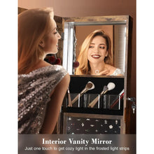 Load image into Gallery viewer, 360° Swivel Jewelry Cabinet with Lights, Touch Screen Vanity Mirror, Rotatable
