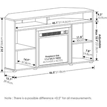 Load image into Gallery viewer, Furinno Jensen Corner Stand with Fireplace for TV up to 55 Inches, Solid White
