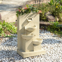 Load image into Gallery viewer, Teamson 3-Tier Cascading Outdoor Water Fountain with Planter
