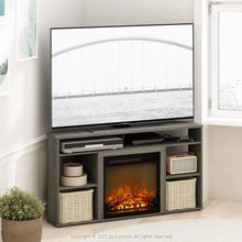 Load image into Gallery viewer, French Oak Tv Jensen Corner Stand With Fireplace for TV Up to 55 Inches
