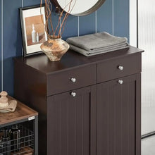 Load image into Gallery viewer, Bathroom Storage Cabinet with 2 Baskets and Tilt-Out Laundry Hamper Unit 30.7&quot;x15&quot;x35.4
