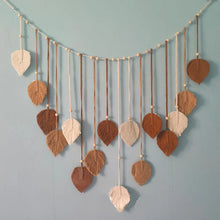 Load image into Gallery viewer, Boho Macrame Tapestry Leaf Feather Wall Hanging
