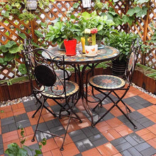 Load image into Gallery viewer, Outdoor Balcony Table and Chair Mosaic Iron Three-Piece Set
