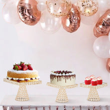 Load image into Gallery viewer, 3 Piece Cheese Dessert Cupcake Cake Stand with Mirror Plate for Party Wedding Birthday Baby Shower Celebration Square
