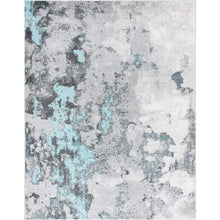 Load image into Gallery viewer, Living Room Mat Area Rug - 10&#39; X 14&#39; Interior Turquoise &amp; Grey Sofa Modern Abstract Design
