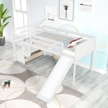 Load image into Gallery viewer, Twin Low Loft Bed with Stairs and Slide - Premium Quality Children’s Bed
