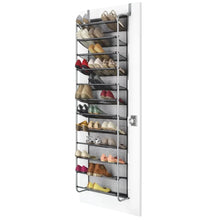 Load image into Gallery viewer, 12-Tier over the Door Shoe Rack for 36 Pairs, Metal, Gray
