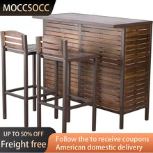 Load image into Gallery viewer, Indoor Acacia Bar Set With Rustic Metal Finish
