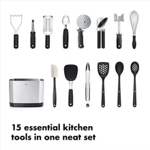 Load image into Gallery viewer, 15-Piece Everyday Silver Kitchen Gadgets, Novel For Gadget Cookware Tools
