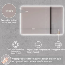 Load image into Gallery viewer, 36 X 24 inch Bathroom Medicine Cabinet with LED Backlit Mirror, 3 Color Lights &amp; Brightness Adjustment Anti-Fog Time
