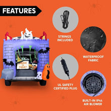 Load image into Gallery viewer, Halloween Inflatable Haunted Castle with Build LED,Trunk or Treat Car Decorations
