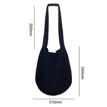 Load image into Gallery viewer, Wool Knitted Shoulder Shopping Bag for Women Vintage Crochet Bag
