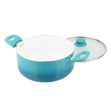 Load image into Gallery viewer, Ceramic Nonstick 12 Piece Cookware Set, Teal Ombre, Hand Wash Only
