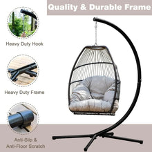 Load image into Gallery viewer, Egg Chair Hammock Chair with UV Resistant Cushion with Stand for Indoor Bedroom Outdoor Garden
