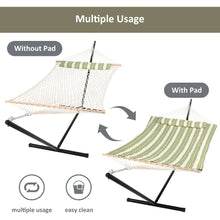 Load image into Gallery viewer, Ipad Bag &amp; Cup Holder Tent Camping Hammocks Extra Large Hammock With 12 FT Steel Stand
