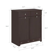 Load image into Gallery viewer, Bathroom Storage Cabinet with 2 Baskets and Tilt-Out Laundry Hamper Unit 30.7&quot;x15&quot;x35.4
