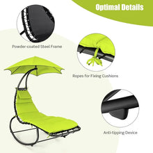 Load image into Gallery viewer, Hanging, Rocking Hammock Swing Chair with Cushion, Built-in Pillow Removable Canopy, Outdoor Hanging Curved
