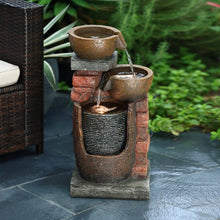 Load image into Gallery viewer, 5 Tiered Polyresin Cascading Pitchers Outdoor Fountains and Waterfall
