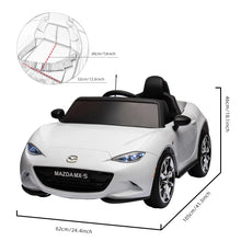 Load image into Gallery viewer, 12V Kids Ride on Car Mazda Licence Power Wheels Battery Car Toys with Remote Control Bluetooth Music 2 Lockable Doors LED Lights
