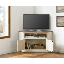 Load image into Gallery viewer, Rustic Solid Wood Corner TV Stand for Tv with Floating Shelves
