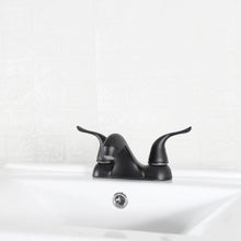 Load image into Gallery viewer, 4-inch Centerset Dual Handle Bathroom Sink Faucet,Matte Black
