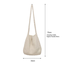 Load image into Gallery viewer, Wool Knitted Shoulder Shopping Bag for Women Vintage Crochet Bag
