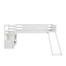 Load image into Gallery viewer, Twin Low Loft Bed with Stairs and Slide - Premium Quality Children’s Bed
