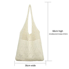 Load image into Gallery viewer, Wool Knitted Shoulder Shopping Bag for Women Vintage Crochet Bag
