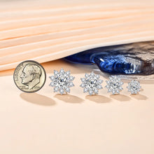 Load image into Gallery viewer, Snowflake Stud 925 Sterling Silver Jewelry 6.5mm 1.0 Carat Diamond Moissanite Earrings
