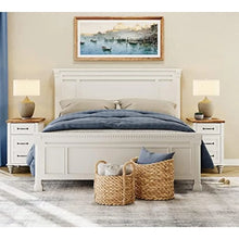 Load image into Gallery viewer, 3 Piece Bedroom Set - Mid Century 6 Drawer Dresser, Set of 2 Side Tables with Charging Station &amp; Storage Cabinet

