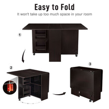 Load image into Gallery viewer, Folding Dining Table with Storage Rack Kitchen Table
