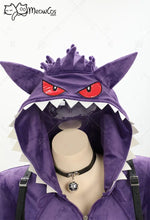 Load image into Gallery viewer, Meowcos Halloween Purple Sexy Romper Bodysuit Plush Hooded and Socks with Belt and Tail
