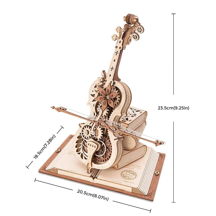 Robotime ROKR 3D Wooden Puzzle Magic Cello Mechanical Music Box