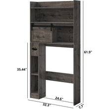 Load image into Gallery viewer, Over The Toilet Storage Cabinet, 6-Tier Toilet Organizer Rack, with Sliding Door
