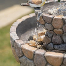 Load image into Gallery viewer, Outdoor Water Fountain, 2-Tier Stone look Bird Bath
