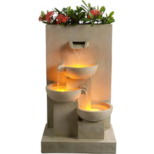 Load image into Gallery viewer, Teamson 3-Tier Cascading Outdoor Water Fountain with Planter
