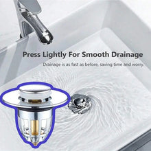 Load image into Gallery viewer, 1/2/5pcs Universal Rebound Drain Plug Filter Basin Pop-up Chrome Sink Filter with Hair Catcher
