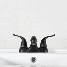 Load image into Gallery viewer, 4-inch Centerset Dual Handle Bathroom Sink Faucet,Matte Black
